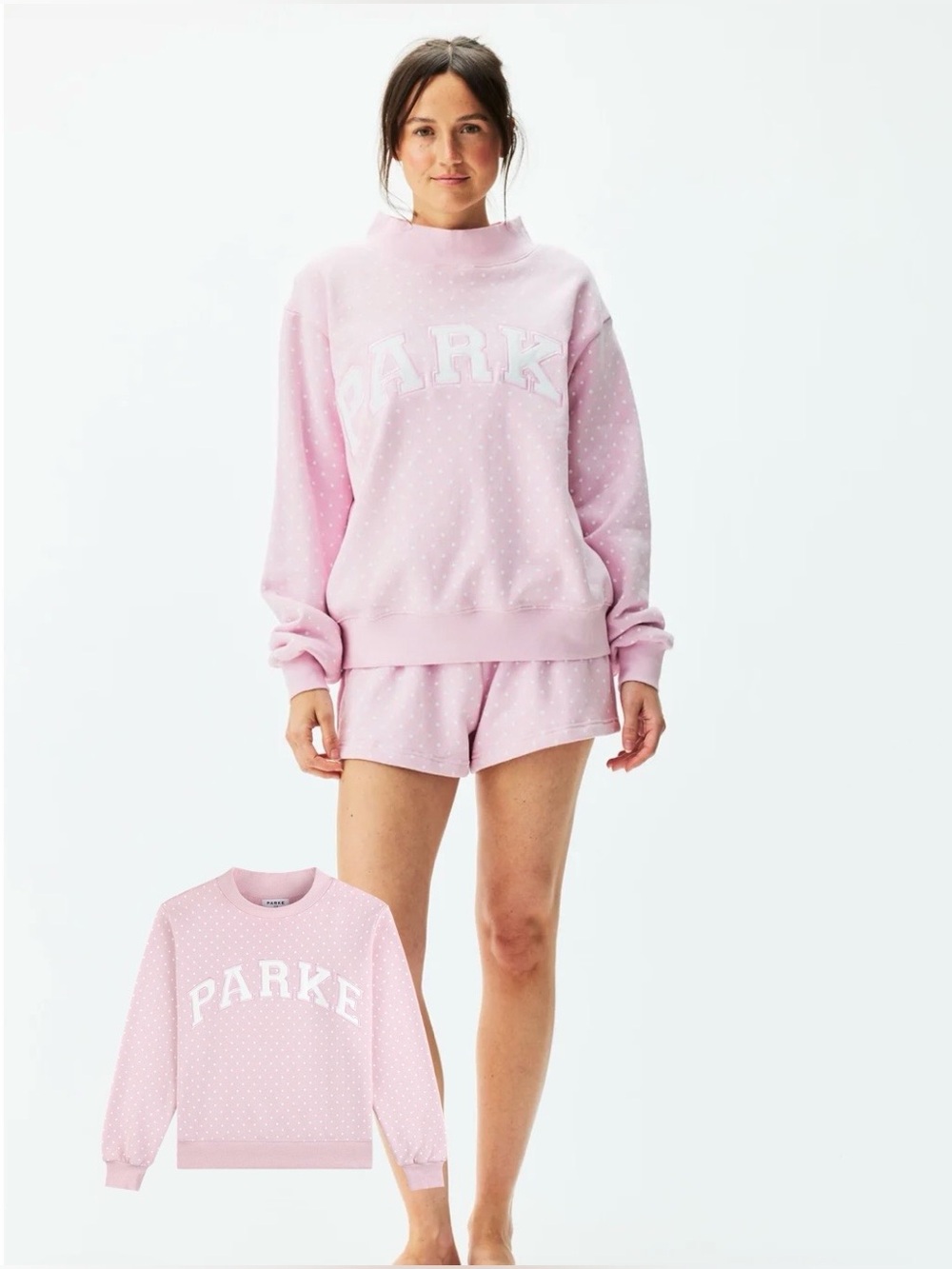 Parke L/XL Sprinkle Polka Dots Varsity Mockneck. 💕⚡️